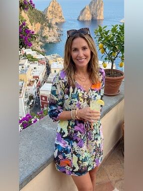 Diane Von Furstenberg Swim Coverup Floral Medium 100% cotton